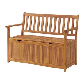 Londonderry 47 in. W Acacia Wood Outdoor Storage Bench, Store Blankets, Cushions, 100% Weather Resistant Wood, Perfect for Modern Garden Setting, Outdoor Furniture, Patio Bench, Garden