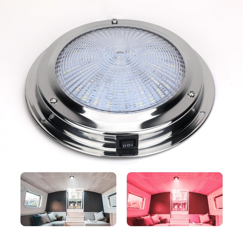 5.5 Inch 12V Dual-Color LED Boat Dome Light with Toggle