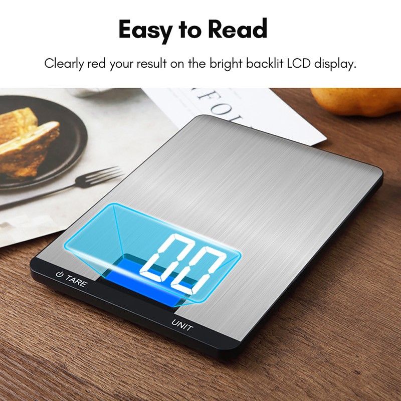 Digital Food Scale 15kg/33lb Rechargeable Digital Kitchen Scale with LCD
