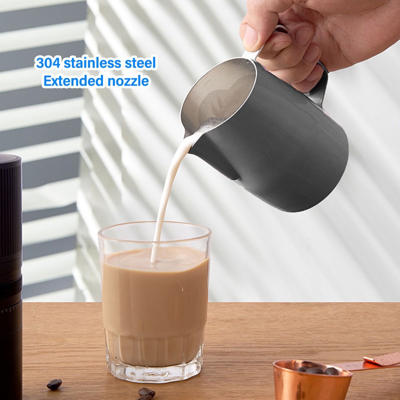 Milk Frothing Pitcher 500ml 304 Stainless Steel Milk Jug Beveled