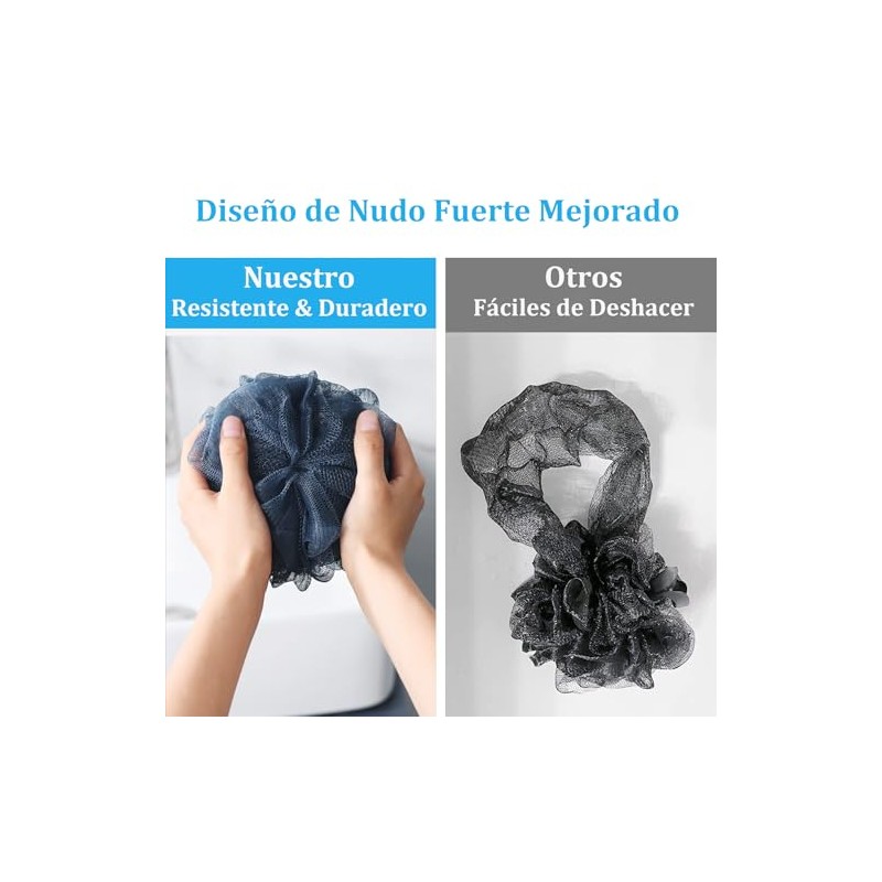 Esponjas para Baño Suave, 4 Piezas Estropajo para Cuerpo Bañarse