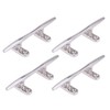 Keenso 4Pcs 5" Stainless Steel Boat Dock Deck Cleat Flat