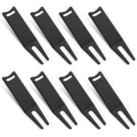 Metal Bending Golf Divot Repair Tool Portable Golf Green Divot Fork Metal Golf Divot Tools Curved Spit Golf Green Accessories for Men Women Golf Lovers Fairway Repairing(Black, 8 Pcs)