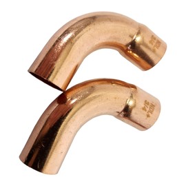 Copper Pipe Coupling 3/4-Inch OD Elbow | FTG x C, Long Radius 90-Degree Press Connectors, Solder Joint for Air Conditioning Systems & Plumbing (Pack of 2)