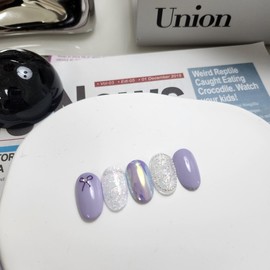 Purple Ribbon Pixie Nail - Alcohol Swap 2p / 퍼플 리본 픽시네일 - 알콜스왑2p