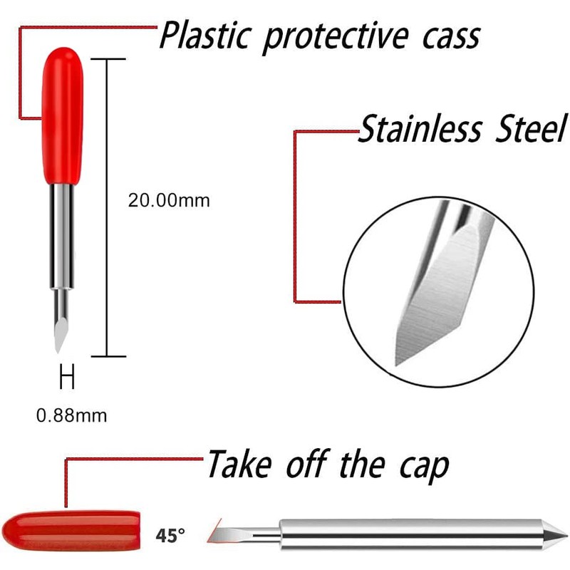30 Pcs 45 Degree Standard Cutting Blades, Replacement Blades Compatibility