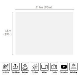 xisho White Screen Backdrop 6.6×5ft Portrait Background 100% Polyester Collapsible Washable Back Drop Curtain for Photography Studio Streaming Gaming Video Recording Wall Decorations Photo Props