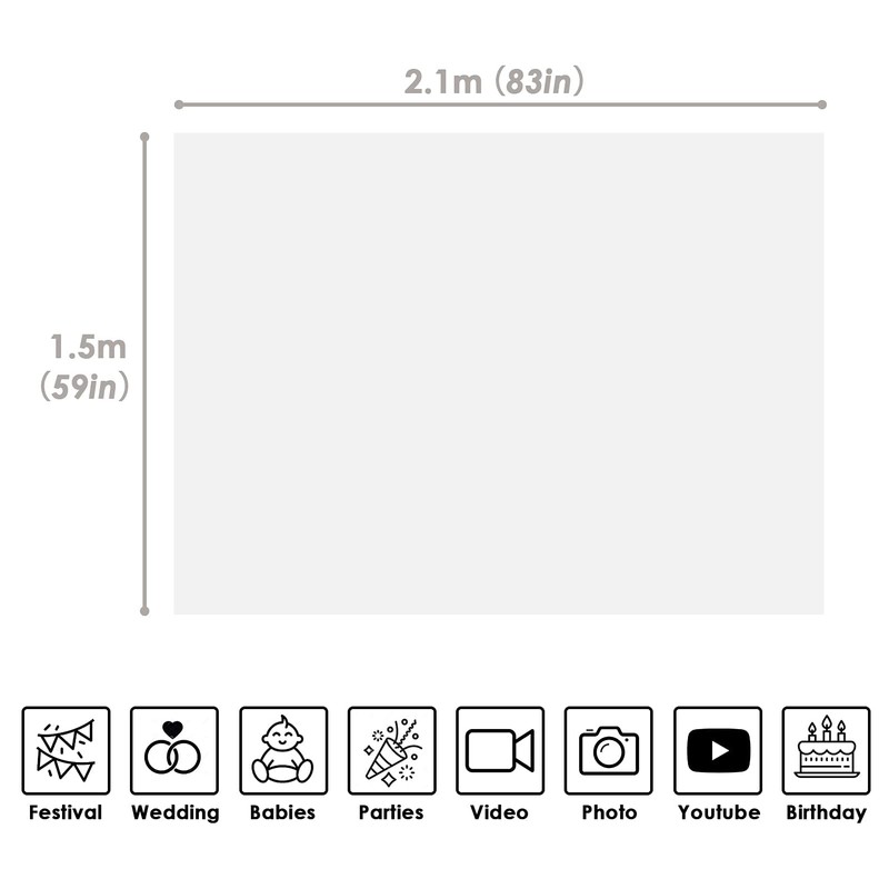 xisho White Screen Backdrop 6.6×5ft Portrait Background 100% Polyester Collapsible