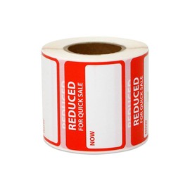 Reduced for Quick Sale Now for Retail Clearance Price Tag Stickers - 1.65 x 1.15 Inch Custom Writable Label Pricing Stickers - Pressure Sensitive Adhesive, Semi-Gloss Coated - 300 Labels/Roll