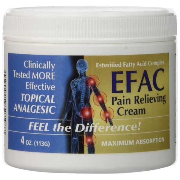 ACTIVE AGAIN Hope Science EFAC Pain Relieving Cream Clinically Tested More Effective Topical Analgesic, Fast Acting CLINICALLY Proven Pain Relieving Cream 4 Ounce
