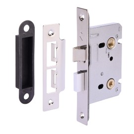 HANDLEZONE® 76mm / 3 inch Silver Nickel Bathroom Door Mortice Lock for Internal Timber Doors - 57mm Backset