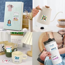 100pcs Nurse Stickers for Water Bottle, Cute Nursing Waterproof Vinyl Decals for Adult Teen Kids Girl Laptop Computer Skateboard Bicycle Luggage Guitar Travel Case Notebook(Nurse Day)