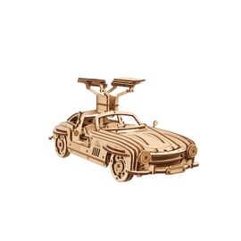 Ugears Winged Sports Coupe 3D Puzzle - 3D Wooden Puzzle for Adults with Double Doors - 1:24 Sports Car Model Kits Wooden Model Kits for Adults to Build Gift for Father's Day - 262 Pieces