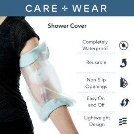 Waterproof PICC Line Shower Cover by Care+Wear – PICC Line Cover for Upper Arm That Provides Comfort and Watertight Security as a PICC Line Shower Shield (One-Size Fits Most)