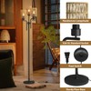 DENGALA Rattan Floor Lamp, Boho Style Standing Lamp with Foot