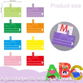 Guided Reading Strips for Children and Adults Finger Writing Aid, Single Finger Divider Tool, Reading Assistance Bookmark, Writing Aid for Kids with Recitation Difficulty Ideal for School (8 pcs)