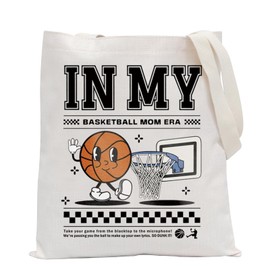 POFULL Basketball Mama Gift Game Day Gift Women Basketball Players Gift In My Basketball Mom Era Tote Bag (BASKETBALL MOM CA)