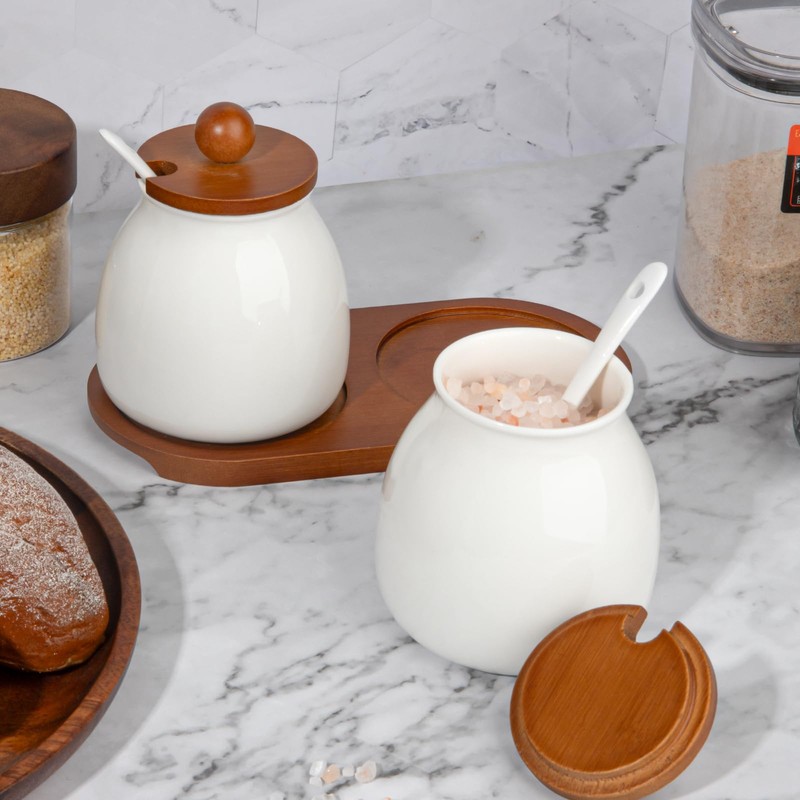 Sailench Ceramic Sugar Bowl Set of 2, Sugar Bowl with