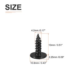 sourcing map 50Pcs #8×1/2" Phillips Head Self Tapping Screws, Carbon Steel Flat Head High-Strength Quick Tapping Screws Wood Screw for Wood, Metal, Plastic, Black