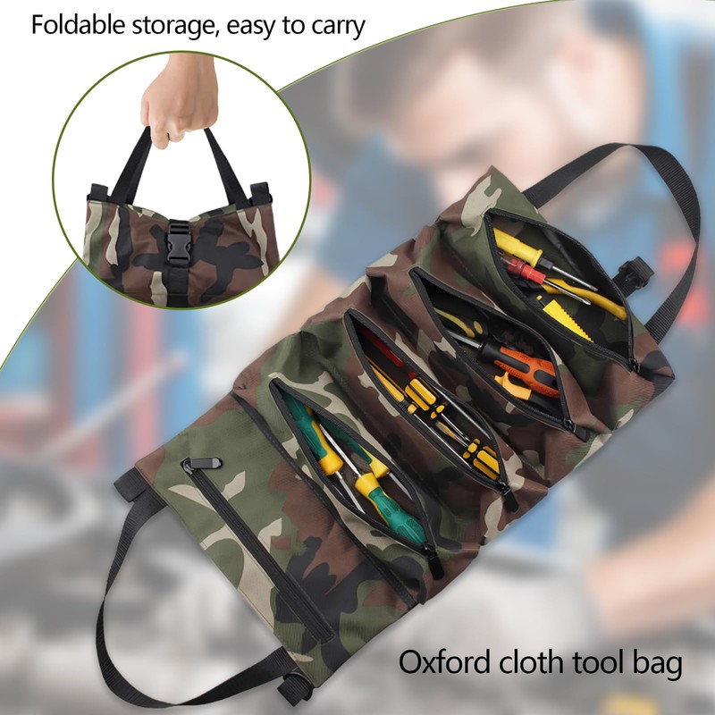 Tool Roll Bag, Tool Roll Tool Bag, Small Multi-Purpose Roll