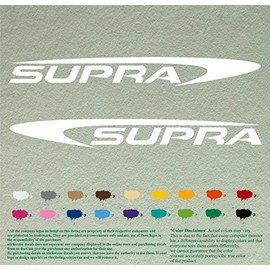 Pair of Supra Boats Decals Vinyl Stickers Boat Outboard Motor Lot of 2 (24", White 010)