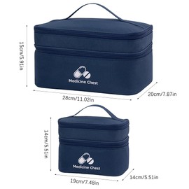 Dzmuero 2 Stück Erste Hilfe Tasche, Leere, Wasserdichte tragbare, große Kapazität, Medikamenten Aufbewahrung für Zuhause, Büro, Reisen, Wohnmobile, Modisch