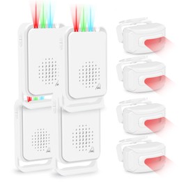 GreenCycle 4PC Motion Detector Alarm Outdoor, Motion Sensor Alarm Monitoring System, Driveway Alarms Wireless Outside Weatherproof, Loud Chimes Security Alert Monitor System IP64Waterproof 900ft Range