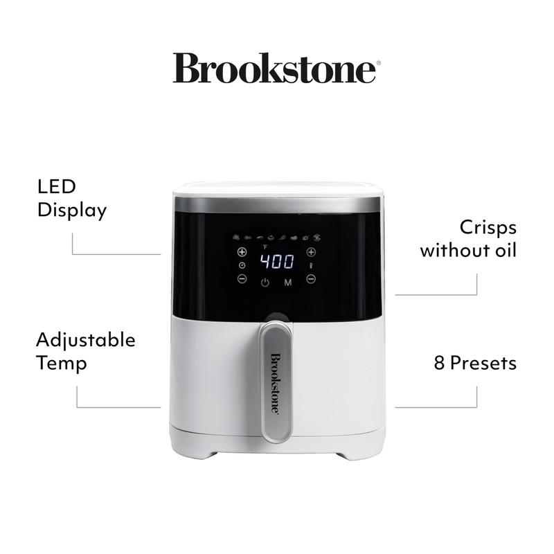 Brookstone Air Fryer – 4.5 Qt, 1300W Large Capacity Fryer