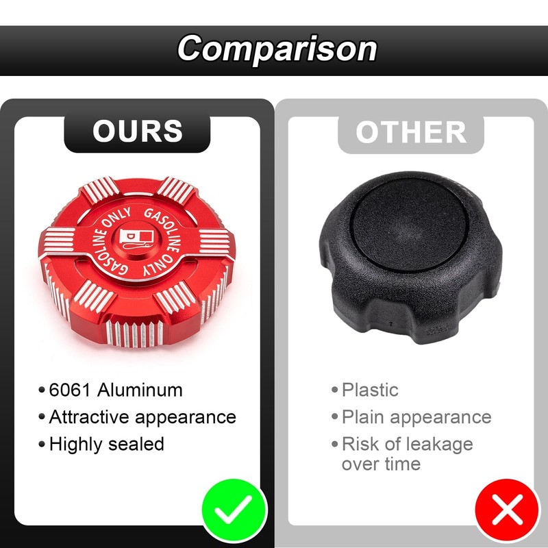 ROMELACK Red Gas Tank Cap 6061 Aluminum Fuel Caps Compatible