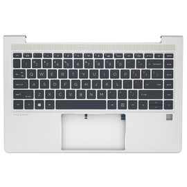 Jxjslp Replacement Upper Case Palmrest for HP Probook 440 G8 445 G8 445R G8 14'' Series Laptop Top Cover with Backlit Keyboard Assembly M23769-001 Silver