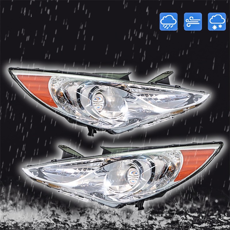 WFLNHB Headlights Replacement for Sonata 2011-2014 Projector Headlights Pair Left+Right