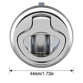 Pack of 2 Boat Latch, Flush Pull Lock, Stainless Steel, Round Zinc Alloy Lock for Camping Boats, Caravans and Recessed Hatch Lockers (Silver)