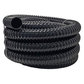 Sealproof Kinkproof 1-1/2" Dia Waterfall, Pond Tubing, 1-1/2-Inch ID, 20 FT, Black Corrugated PVC Strong Flexible Tubing Made in USA