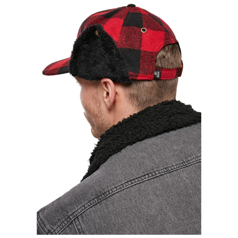 Brandit Lumberjack Winter Cap, Red/Black
