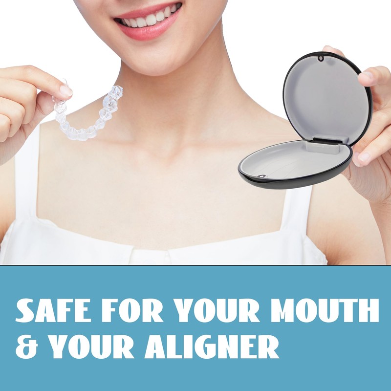 1 Pcs Black Retainer Case Small Portability Denture Baths Box