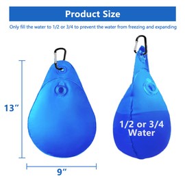 Boat Cover Water Bag with Hook, Marine Mooring Hanging Pouch Kit Boat Accessories, Windproof Winterizing Weight Waterbags, Blue, 8 Pcs