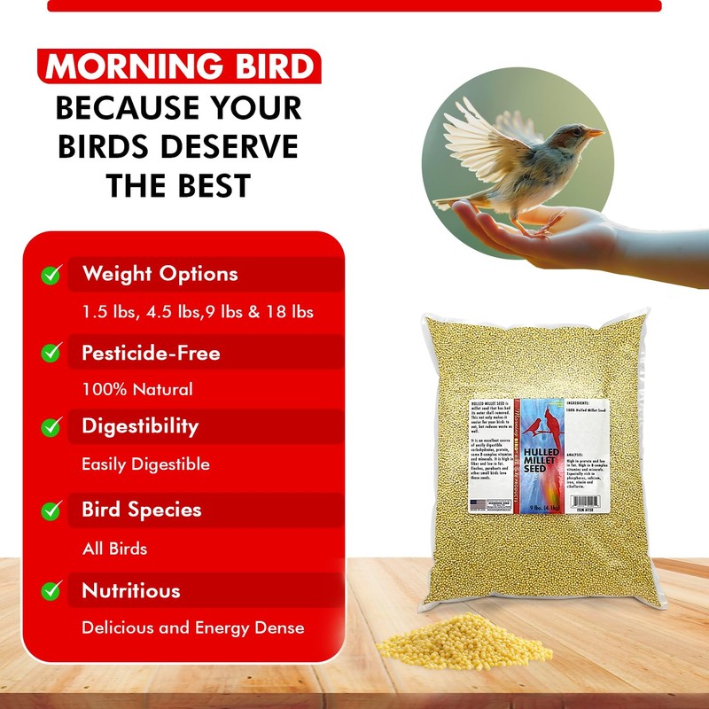 Morning Bird Hulled Millet 9 lbs – Nutritious Hulled Millet