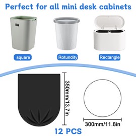 FAELNK Small Trash Bags 3 L Mini Bin Bags Small Garbage Bags for Mini Table Trash Can Bathroom Office Car Garbage Bag Food Bin Bag (Black, 12 Rolls)