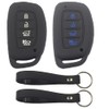 kcpros 2Pcs Black Rubber Silicone 4 Buttons Smart Key Fob