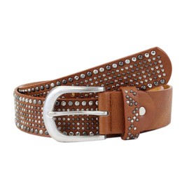 irisaa Women's Wide Vintage Style Rivet Belt, Vintage Style, Jeans Belt - brown, size: 100