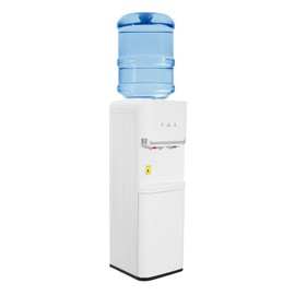 Top Loading Water Cooler Dispenser - Hot & Cold Water, Holds 5 Gallon Bottles, Child Safety Lock, Includes Child Safety Lock - Water Machine Perfect for Home, Office, & More - White
