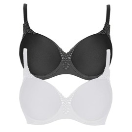 VIANIA! Carola 151414 Underwired Spacer Bra Pack of 2, Volcano white, 80D