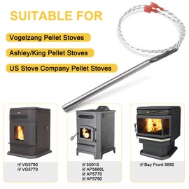 Adviace 80604 Igniter for Vogelzang VG5790, VG5770 Pellet Stove, US Stove Bay Front 5660 Pellet Stove and Ashley 5501S, AP5660L, AP5770, AP5790 Pellet Stove, US Stove Pellet Stove Ignitor Part 80604.