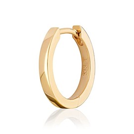 NKlaus 2138 Single Folding Hoop Earrings Square Polished 333 Yellow Gold 8 Carat 1.8 mm Wide, Yellow Gold