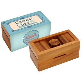 BSIRI Canopic Chest- Challenging Brain Teaser Wooden Box Mind Puzzles and Use as Money Box, Stash Box, Jewelry Box, 3D Puzzle Lock Box, Gift Card, Money Puzzle Box for Cash Gift