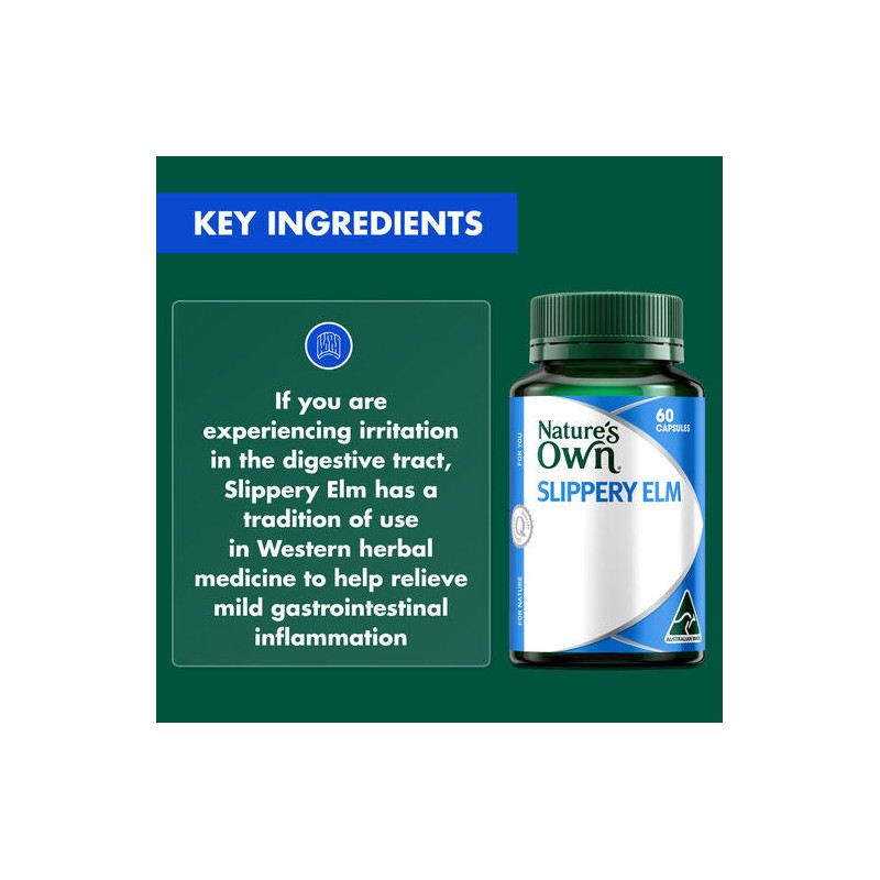 Nature's Own Slippery Elm 400Mg 60 Capsules