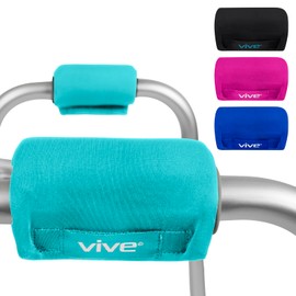 Vive Walker Handle Cushions - Padded Hand Covers - Soft Padding Medical Accessories for Folding Rolling Wheelchair, Rollator Handle, Senior, Elderly Grippers - Foam Crutch Pads Grips - Mobility Aid (Teal)