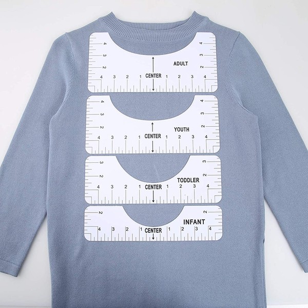 4 Pack T-Shirt Ruler Guide T-Shirt Alignment Ruler Heat Press