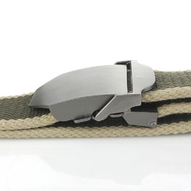 Canvas Belt, 110cm Men's Female's Casual Jeans Belt Canvas Work Belt with Heavy Duty Quick Release Metal Buckle for Training, Leisure, Work, Outdoor Sports and Daily Casual Using Khaki