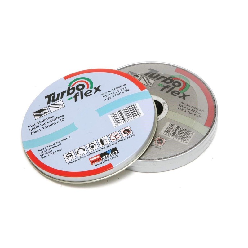 Hilka TFSS11505 115mm Turbo-Flex Stainless Steel Cutting Disc